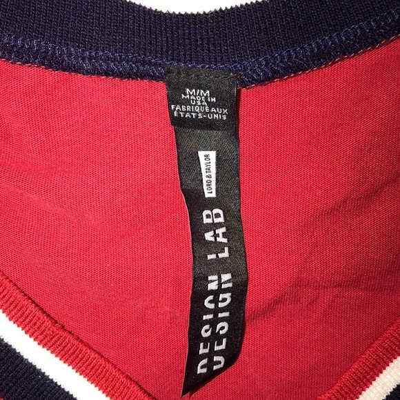 Lord & Taylor Design Lab V-Neck Crop Tee Medium - Picture 3 of 4